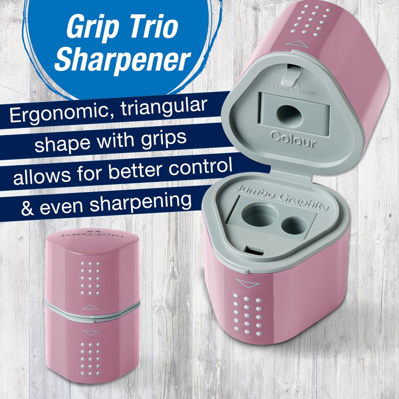 Faber-Castell Grip Trio Pencil Sharpener: Rose Shadows