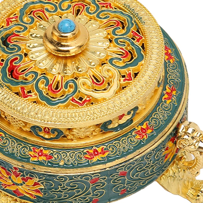 Trinket Incense Burner with Lid Handcraft Antique Polished Process for