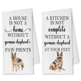 OTOUO German Shepherd Gifts Kitchen Towels Set of 2, German Shepherd Gifts for Women, German Shepherd Decor, Dog Dish Towels Tea Towels for Kitchen, Dog Hand Towels for Bathroom, 16x24 Inches