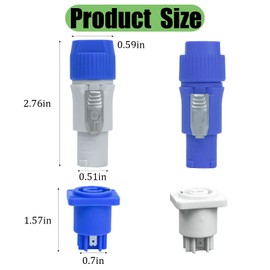 10 Set Powercon Connector IN and Out, Powercon Type A Audio Speaker Plug Kit Nac3Fca+Nac3Mpa-1 Chassis Plug Adapter Male Female Head Connectors for Stage Light LED Screen Audio Equipment