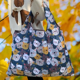 Zhenghebuy Reusable Shopping Bags,Large Foldable Shopping Bag,Washable Grocery Bags for Daily Shopping,Travel,Storage