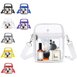 VOROLO Wasit Pack for Running Belt Bag with Adjustable Strap Small Waist Pouch for Workout Running Traveling Hiking, Beige, 1 Pack Clear Bag