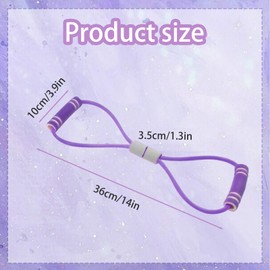 AYNKH 2 Arm Figure of 8 Resistance Bands, Handle Resistance Bands, Chest Extender, Yoga Gym Fitness Pull Cord für Arm und Schulter Stretching Krafttraining, Pink und Lila