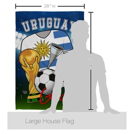 World Cup Uruguay Flags Uruguayan Banner Room Wall Art Flag Poles For Outside House Patio Porch Lawn Garden Stand Tapestry Yard Signs FIFA Gifts Sports Fan Trophy Soccer Game Football Made In USA
