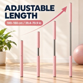 Adjustable Stretching Stick for Shoulder & Back Exercises – 39–71 Inch Telescopic Fitness Bar for Home Workouts