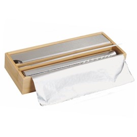 Kesper Foil Dispenser for 2 Rolls Foil – FSC Bamboo Wood – Kitchen Drawer Foil Dispenser for Aluminium & Cling Film
