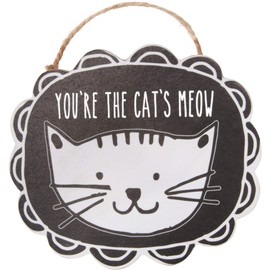 Pavilion Gift Company Cat's Meow-Magnetic Ornament, 4", Black, White