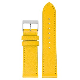 StrapsCo Classic Textured Leather Quick Release Watch Band Strap - Yellow - 20mm - Standard