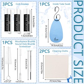 Boao 23 Pcs Clarinet Cleaning Kit All in One Accessories Set with Swab, Reed Boxes, Cork Grease, and Thumb Rest Essential Care Kit for Clarinet Wind Instruments(Blue)