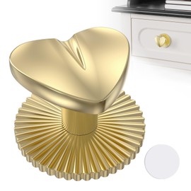 StickNGo 1 Pack Adhesive Cabinet Knobs – Zinc Alloy Self-Stick Drawer Handles for Cabinets, Dressers, Refrigerators, Glass Displays – No Punching Peel Heart Self-Adhesive Knobs Pulls (1, Gold)
