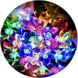 Christmas Lights, Christmas Decorations Flower String Lights 33 Feet 100LED 8 Modes Memory Waterproof Cherry Blossom Light, for Garden Wedding Party Holiday Patio Indoor Outdoor Xmas Decor(Multicolor)
