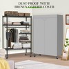 JS HOME Heavy Duty Garment Rack, Free-Standing Rolling Clothes Rack
