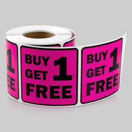 BOGO Sticker Roll Perfect for Sales, Garage Sales, Yard Sales, Retail - 300 Count BOGO Square Labels - 2 x 2 Inch