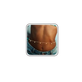 TseenYi Boho Disc Waist Chain Belt Chain Belly Chain Gold Coin Tassel Belly Chain Minimalist Chain Waist Chain Belly Chain Summer Beach Bikini Body Belly Chain Jewellery for Women, Zinc alloy, No