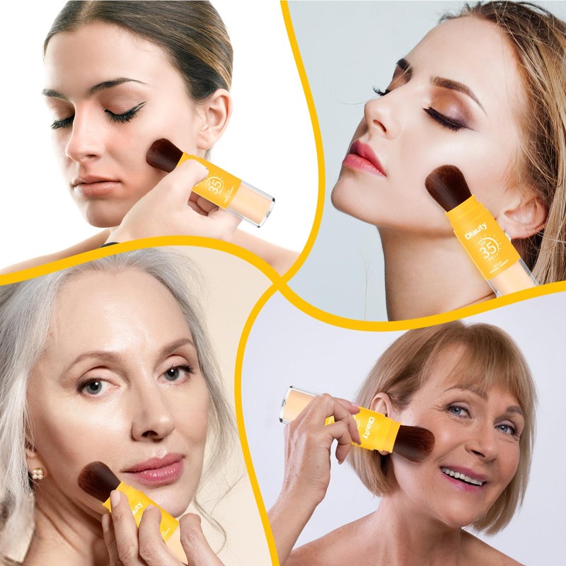 Mineral Sunscreen Setting Powder, SPF 35 Brush Sunscreen Powder for