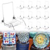 DoubleFill 12 Pcs Acrylic Plate Stand Adjustable White Wire and