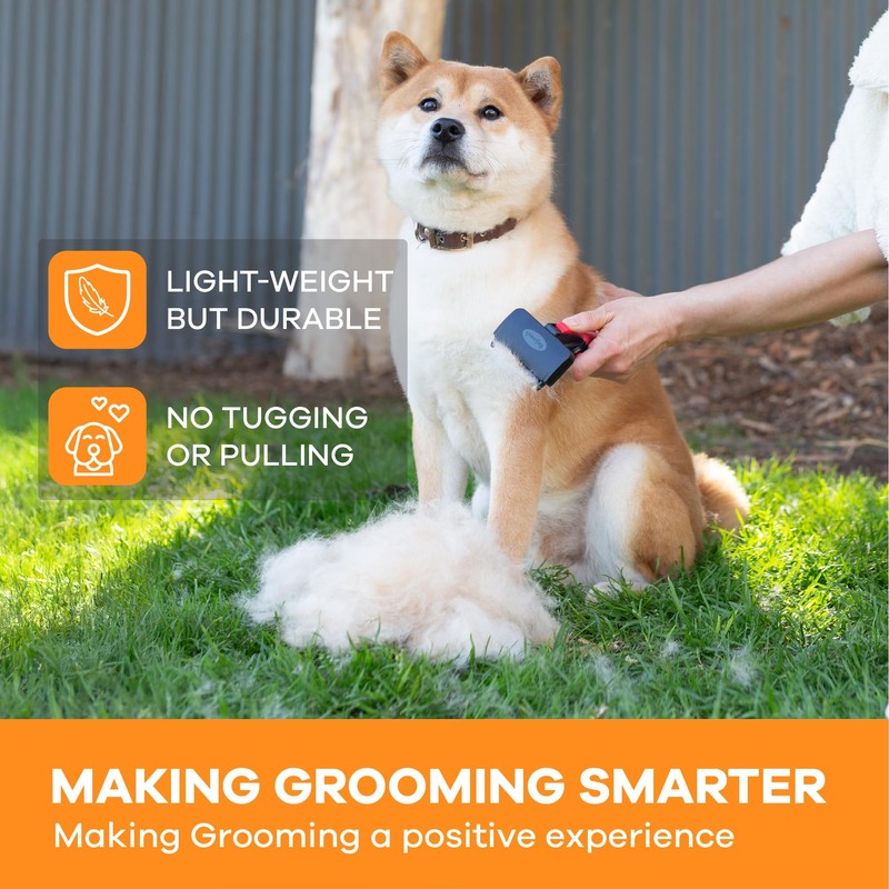 Refuresh Deshedding Dog Brush for Short/Medium Hair (Medium,Red) – Gentle