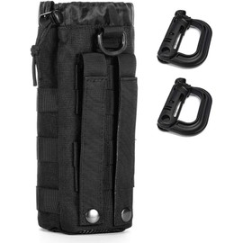 Upgraded Sports Water Bottles Pouch Bag, Tactical Drawstring Molle Water Bottle Holder Tactical Pouches, Travel Mesh Water Bottle Bag Tactical Hydration Carrier