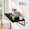 Deep Floating Shelves for Wall, Black Wood Wall Mounted Shelves,