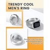 Bestyle Chunky Band Ring for Men, Stainless Steel Ring, Synthetic