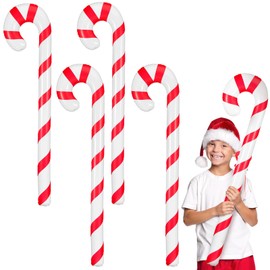 Aoriher 4 Pcs Inflatable Candy Canes Blow Candy Cane Stick Christmas Decorations Novelty Christmas Inflatables Giant Inflatable Stick Tree Hanging Ornaments for Xmas Indoor Outdoor Wall Home (35 Inch)