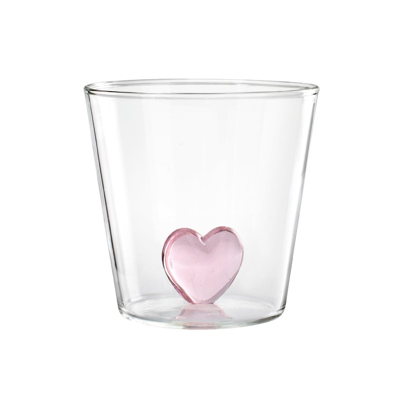H&h Set of 6 Bicchieri Borosilicato Cuore Assortiti CC 300