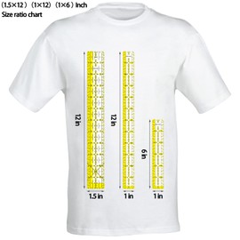 BSGOGO Acrylic Quilters Ruler 12"x1.5", 12"x1",6"x1"