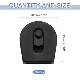 sourcing map 15 Pcs Wheeled Cord Locks for Drawstring Plastic Toggle Slider Stopper End Cord Slider Replacement for Backpack Shoelace Hat Bungee Shock Cord, 0.8x0.9 Inch