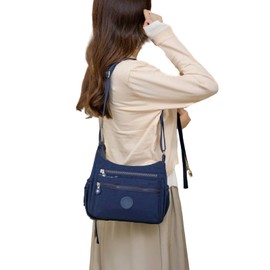 FAVORTALK Multi Pocket Handbag Crossbody Bag - Women's Cross-body Bags Lightweight Water Resistant Shoulder Nylon Cross Body Purse for Shopping Travel - B41514