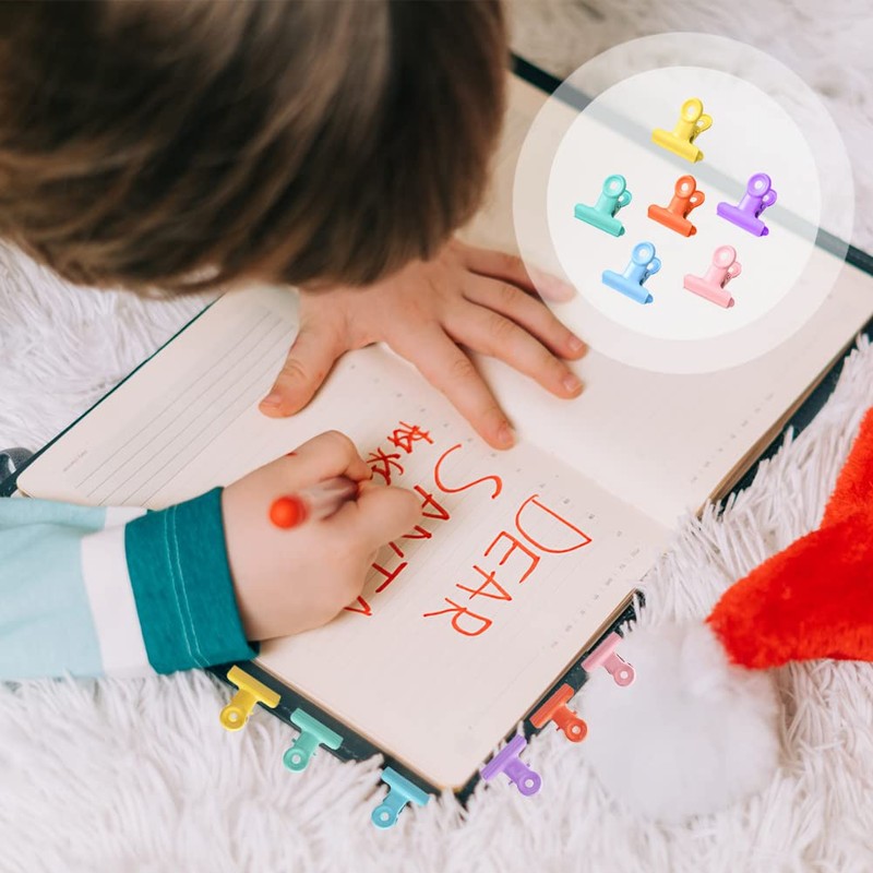 UTMACH Pack of 30 Colourful Small Bulldog Paper Clips Metal