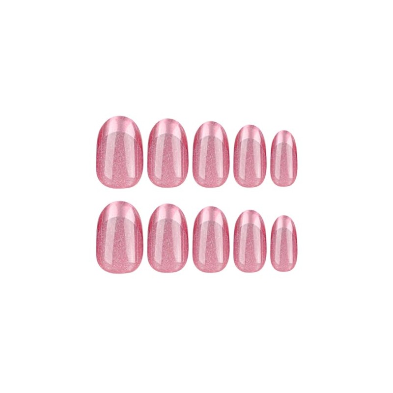Hkanlre Uñas Postizas De Color Rosa Con Cobertura Total, Uñas