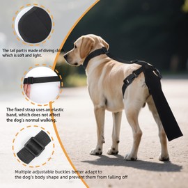 OHCOZZY Adjustable Dog Tail Protector for Wounds, Tail Cover Recovery Sleeve for Medium and Large Dogs, Anti Licking(M,Black)