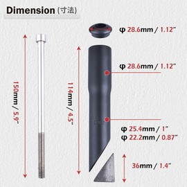Azarxis Bicycle Stem Adapter Ahead Conversion Column Handle Up Stem Column Extender Aluminum Lightweight Black Length 6.3 inches (160 mm) Diameter 22.2 mm / 25.4 mm (22.2 mm)
