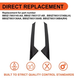 ECOTRIC 2 PCS Front A-Pillar Molding Windshield Outer Trim Compatible with 2011-2019 Ford Explorer 4 Door Replacement for B5Z7803145AA, BB5Z7803137AB, BB5Z7803136AA, BB5Z7803136AB