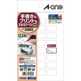エーワン 手書きもプリントもできるラベル 角型24面 12シート 26003