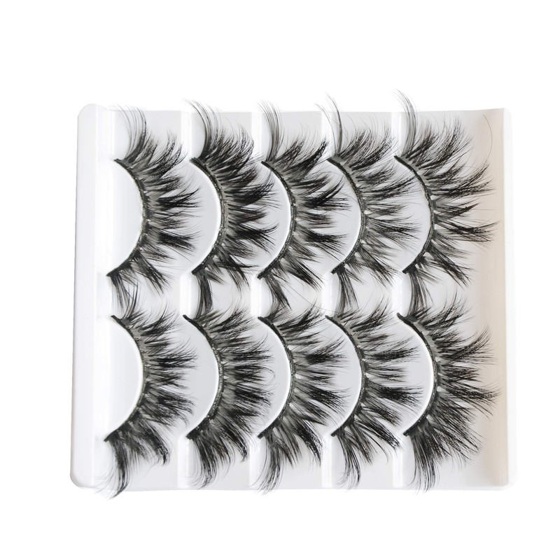 5 Pairs False Eyelashes Natural Fake Eyelashes Fluffy Hand-made Eyelashes