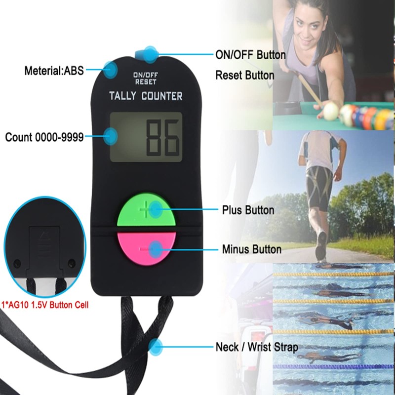 Tally Counter-Efbock Hand Electronic Digital People Counter Clicker ADD/SUBTRACT Counter