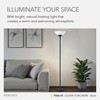 Adesso Black Torchiere Floor Lamp with Frosted White Shade –