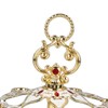 6Pcs Chinese Chalice Retro Style Zinc Alloy Glass Embossed Flower