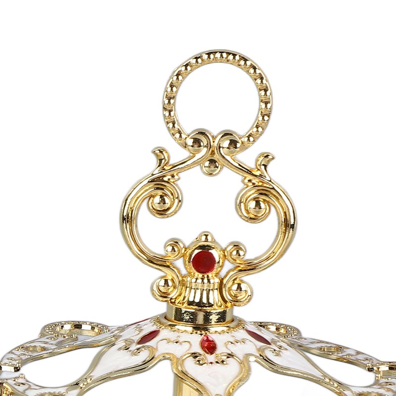 6Pcs Chinese Chalice Retro Style Zinc Alloy Glass Embossed Flower