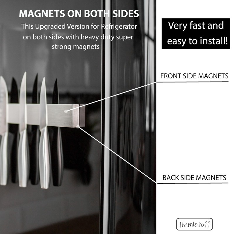 Premium Magnetic Knife Holder for Refrigerator – 16 Inch Professional