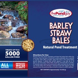The Pond Guy Straw Barley Bale for Water Gardens, Fountains & Small Koi Ponds, Natural Clarifier, Simple & Easy to Use Pond Maintenance, 1-Pound Bale