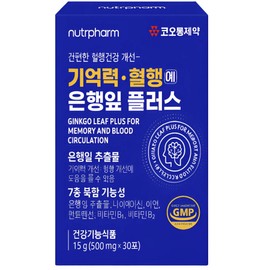 Jincomin Ginkgo Blood Circulation Improvement Memory Ginkgo Leaf Extract Nutrient 5 Months Supply, 5 Pieces, 30 Servings / 진코민 징코 혈행개선 기억력 은행잎추출물 영양제 5개월분, 5개, 30회분