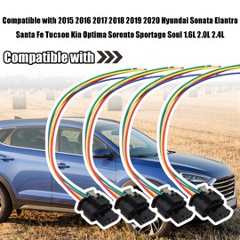 4Pcs Ignition Coil Connector Plug Pigtail Harness Compatible with 2015 2016 2017 2018 2019 2020 Hyundai Sonata Elantra Santa Fe Tucson Kia Optima Sorento Sportage Soul 1.6L 2.0L 2.4L