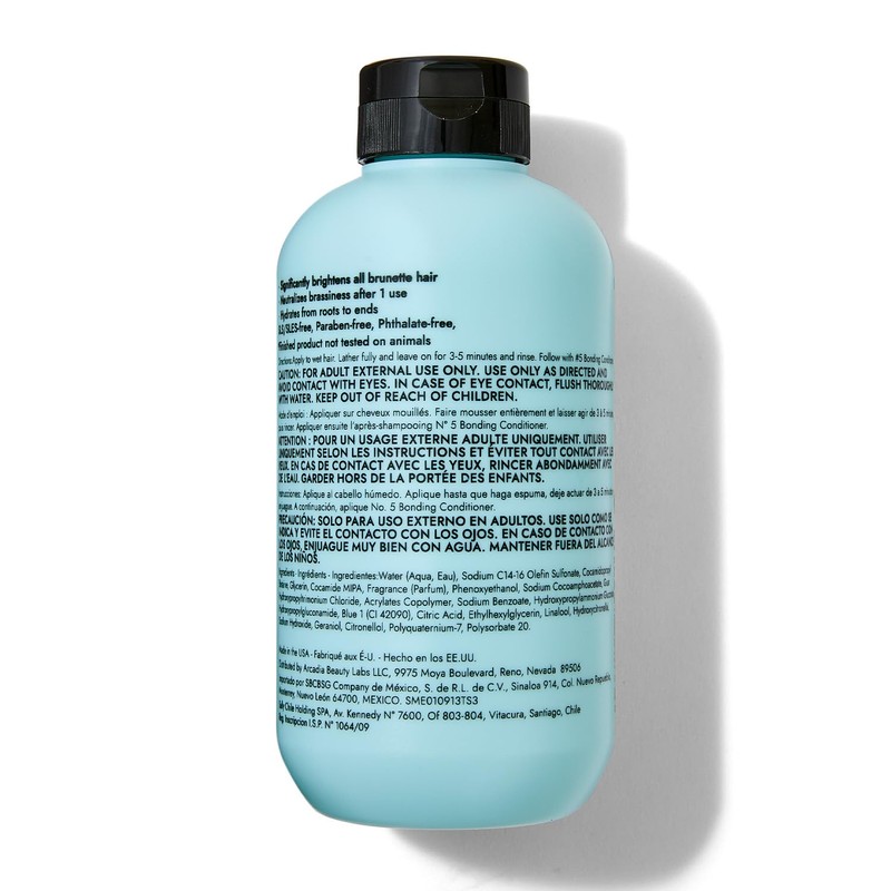 Bondbar Bonding Blue Shampoo, Netralizes Brassiness for Brunettes, Hydrating, Cruelty