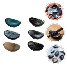 OUNONA Set of 6 Ceramic Chopstick Rest Table Decorations Chopsticks Rest Fork Rest Spoon Fork Cutlery Holder Cooking Utensil Organiser Chopstick Stand Loud Japanese Style