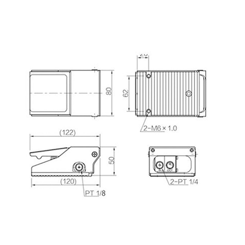 Pneumatic Pedal Valve Two Position Three Way Threaded Non Slip