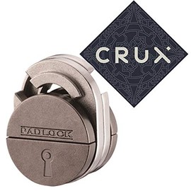 Hanayama Cast Padlock Puzzle - Level 5 of 6 - Difficult Puzzle - Includes Crux Sticker