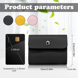 FuninCrea Women Credit Card Holder Wallet with 12 Independent Double-Sided Sleeves Faux Leather Ladies Purse Bank Card Holder Womens Purse Compact Credit Debit Case with Snap (Style 1, Black)