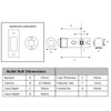 HANDLEZONE® 76mm Bullet Bolt, Round Designer Mortice Deadbolt, Catch for